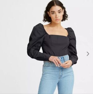 Levi's Louise Black Puff Sleeve Top